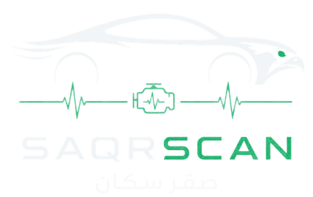 شعار صقر سكان: سيارة برأس صقر وخط نبض حول أيقونة المحرك